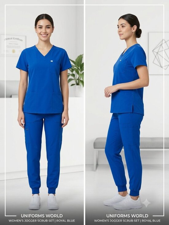 Uniforms World Other - Uniforms World Women's Royal Blue Scrub Set Anti-Wrinkle - Size Medium NEW